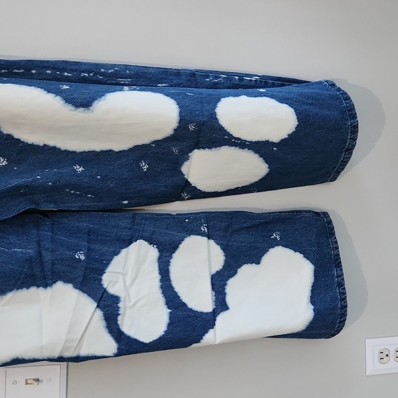 New Women's Baggy Fit Super Wide Leg Spoon Jeans sz 24 bleach wash denim NWT - Picture 4 of 4